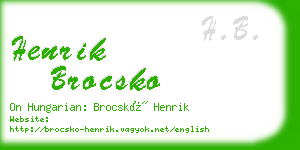 henrik brocsko business card